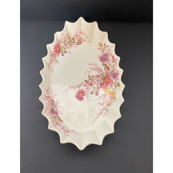 Copeland Spode Fairy Dell Jubilee Platter Scalloped Edge Floral Design Vintage - Picture 4 of 8